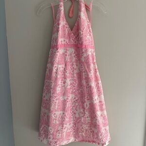 Lilly Pulitzer Pink Sundress Halter Sleeveless for Wedding Guest